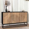 Μπουφές Themis Megapap χρώμα μαύρο - sapphire oak 150x35x83,6εκ.