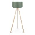 Φωτιστικό δαπέδου Rosling Megapap Mdf/ύφασμα Pvc χρώμα φυσικό/χακί 38x38x140εκ.