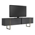 Έπιπλο τηλεόρασης Luxe Megapap χρώμα ανθρακί - χρυσό 180x30x50εκ.