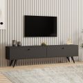 Έπιπλο τηλεόρασης Paris Megapap χρώμα ανθρακί 160x25x35εκ.