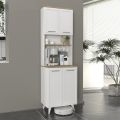 Έπιπλο κουζίνας Potter 2 Megapap χρώμα λευκό - rota oak 60x40x196,1εκ.