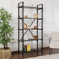 Βιβλιοθήκη Elysian Megapap χρώμα black wood 90x33,5x180εκ.