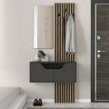 Έπιπλο εισόδου Naro Megapap χρώμα ανθρακί - sepet oak 90x35x204,2εκ.
