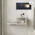 Κομοδίνο επιτοίχιο Luno Megapap με LED χρώμα sandstone 40x30x16,2εκ.