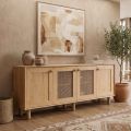 Μπουφές Bohemian Megapap χρώμα φυσικό οξιάς 180x40x75εκ.