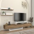 Έπιπλο τηλεόρασης Nirvana Megapap χρώμα καρυδί - λευκό 180x31,3x41,7εκ.
