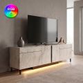 Έπιπλο τηλεόρασης Arlen Megapap με Led Rgb χρώμα travertine 180x32x50εκ.