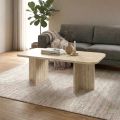 Τραπεζάκι σαλονιού Hillary Megapap χρώμα travertine 100x60x41,8εκ.