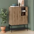 Μπουφές Amira Megapap χρώμα καρυδί Ud - black wood 90x40x125εκ.