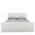 Κρεβάτι Artelibre Anemone Λευκό pu με Αποθηκευτικό Χώρο 217.5x170.5x100cm (Στρώμα 160x200cm)
