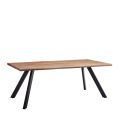 Τραπέζι Τραπεζαρίας Artelibre Aosa Honey Maple/μαύρο Mdf/μέταλλο 160x90x76cm