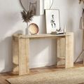 Κονσόλα Mendoza Megapap χρώμα sapphire oak - travertine 130,8x35x76,8εκ.