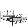 Κρεβάτι Artelibre Evelyn Μεταλλικό Semy Glossy Black 210x159x109cm (Στρώμα 150x200cm)