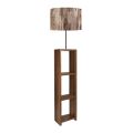 Φωτιστικό δαπέδου Launo Megapap υφασμάτινο Pvc/MDF χρώμα καφέ/καρυδί 38x38x150εκ.
