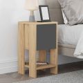 Κομοδίνο Ema Megapap χρώμα sapphire oak - ανθρακί 30x30x55εκ.