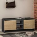 Παπουτσοθήκη Zulla Megapap χρώμα ανθρακί - sapphire oak 110x37x43εκ.
