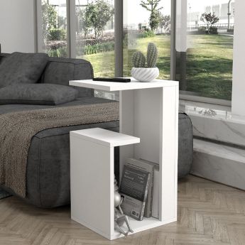 Τραπεζάκι βοηθητικό Rosana Megapap χρώμα λευκό 35x29,5x60εκ.