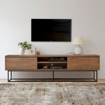 Έπιπλο τηλεόρασης Amedeo Megapap χρώμα καρυδί 180x40x50εκ.