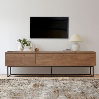 Έπιπλο τηλεόρασης Amedeo Megapap χρώμα καρυδί 180x40x50εκ.