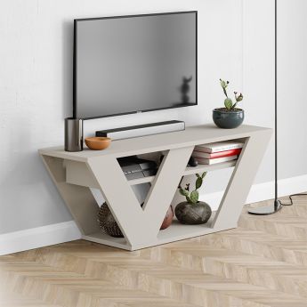 Έπιπλο τηλεόρασης Pipralla Megapap χρώμα sandstone 110x30x40εκ.
