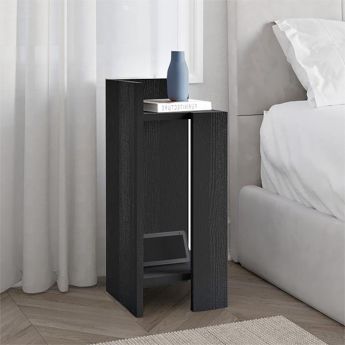 Κομοδίνο Elos Megapap αριστερό χρώμα black wood 25x27x60εκ.