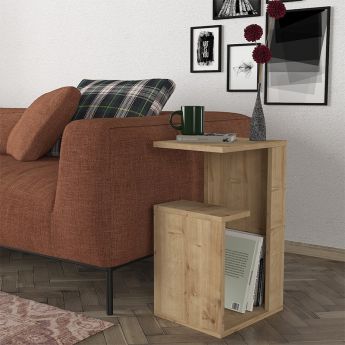 Τραπεζάκι βοηθητικό Rosana Megapap χρώμα sapphire oak 35x29,5x60εκ.