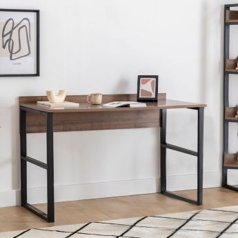 Γραφείο εργασίας Rana Megapap χρώμα καρυδί - μαύρο 120x60x78,8εκ.