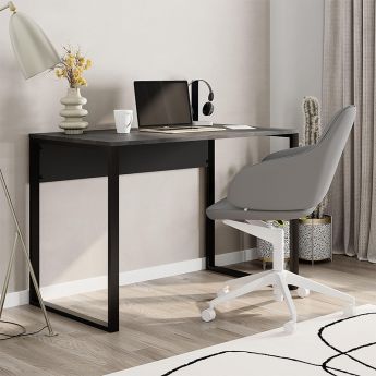 Γραφείο εργασίας Inna Megapap χρώμα γκρι ρετρό - silky black 100x60x75εκ.