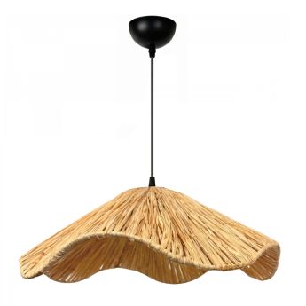 Φωτιστικό οροφής Miro Megapap E27 wicker μονόφωτο χρώμα φυσικό Ø50x100εκ.