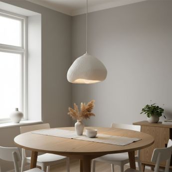 Φωτιστικό οροφής Lora Megapap E27 fiberglass μονόφωτο χρώμα λευκό 32x28x120εκ.