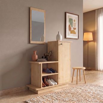 Έπιπλο εισόδου Cute Megapap χρώμα φυσικό οξιάς 90x35x95εκ.