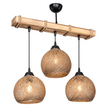 Pakketo PWL-1120 Κρεμαστό Φωτιστικό Μπεζ Boho Ράγα με Ντουί E27 50x20x63εκ. 147-000111