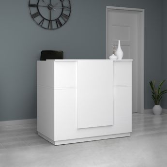Γραφείο υποδοχής - reception Gemini Megapap χρώμα λευκό 120x70x110εκ.