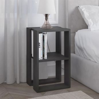 Κομοδίνο Lonie Ξύλινο Ανθρακί 34x30x55cm GP037-0026,6