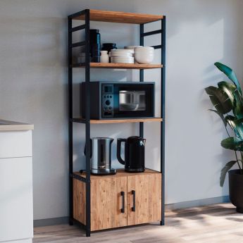 Megapap Ραφιέρα Κουζίνας Μεταλλική Μαύρη 56.1x30x138.3cm GP041-0073,1 0242238
