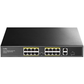 Cudy FS1018PS1 v1 Unmanaged L2 PoE+ Switch με 16 Θύρες Ethernet και 1 SFP Θύρα