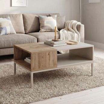 Τραπεζάκι σαλονιού Cailin Megapap χρώμα sandstone - sepet oak 90x56x40,6εκ.
