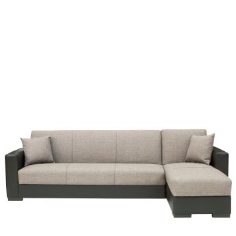 Καναπές Κρεβάτι Γωνιακός Artelibre Jose Μπεζ/καφέ pu 270x150x86cm