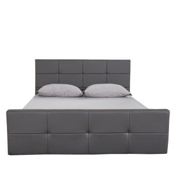 Κρεβάτι Artelibre Anemone Γκρι pu 216x160.5x93cm (Στρώμα 150x200cm)