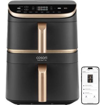 Cosori Turbo Tower Pro Air Fryer με Wi-Fi & Διπλό Αποσπώμενο Κάδο 10.8lt Μαύρο