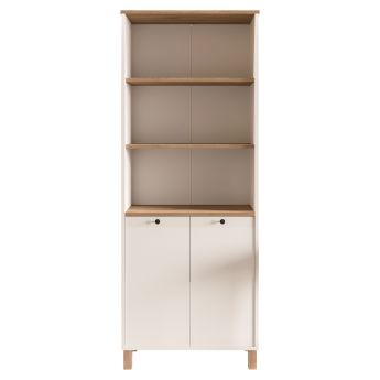 Βιβλιοθήκη Artelibre Bragi Λευκό/φυσικό Μοριοσανίδα 69.5x32x180cm