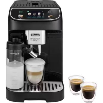 De'Longhi Magnifica Plus Αυτόματη Μηχανή Espresso 1450W Πίεσης 15bar για Cappuccino με Μύλο Άλεσης Μαύρη ECAM320.60.B