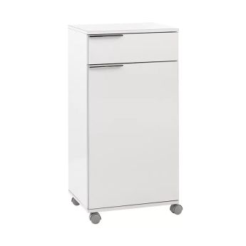 Ντουλάπι Diamond Megapap τροχήλατο χρώμα λευκό gloss 50x40x100εκ.