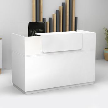 Γραφείο υποδοχής - reception Lemmon Megapap χρώμα λευκό 160x70x110εκ.