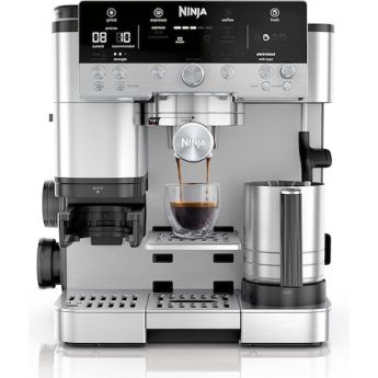 Ninja Luxe Cafe Premier Αυτόματη Μηχανή Espresso 1650W Πίεσης 15bar για Cappuccino με Μύλο Άλεσης Ασημί ES601EU