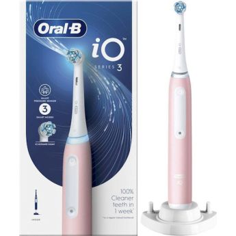 Oral-B iO Series 3 Ηλεκτρική Οδοντόβουρτσα με Αισθητήρα Πίεσης Blush Pink