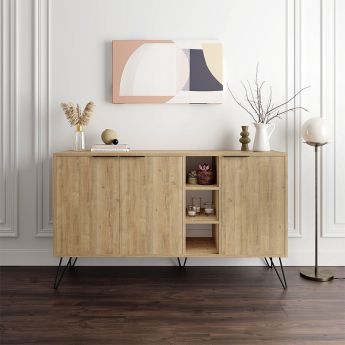 Μπουφές Clara Megapap χρώμα sapphire oak 142x35,6x83εκ.