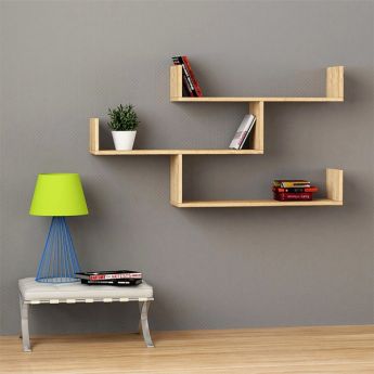 Ραφιέρα τοίχου Tibet Megapap χρώμα sapphire oak 119x22x66εκ.