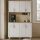 Έπιπλο κουζίνας Kalira 4 Megapap χρώμα λευκό - rota oak 120x40x196εκ.
