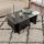 Τραπεζάκι σαλονιού Vetrino Megapap γυάλινο χρώμα black wood 105x65x40εκ.